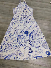 Women's Vacation Floral Print Halter Sleeveless Dress