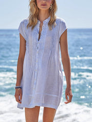 Cotton Linen Shirt Dress