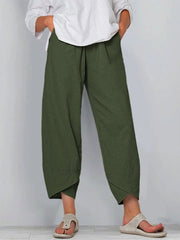 Women's Cotton Linen Simple Loose Casual Ninth Pants