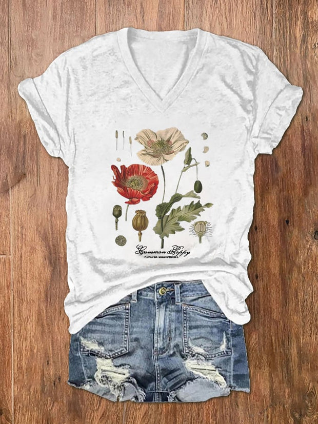 Floral Graphic Print Women's T-shirt