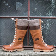 Mid-high Barrel Low Heeled Wool Stitching Martin Boots Shoes