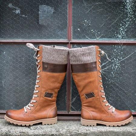 Mid-high Barrel Low Heeled Wool Stitching Martin Boots Shoes