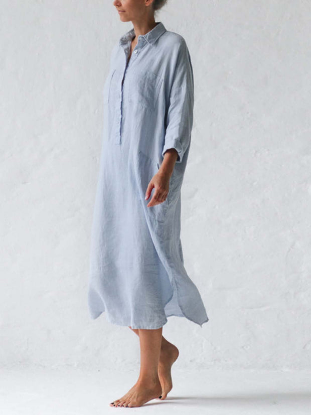 Shirt Dress In Sky Blue