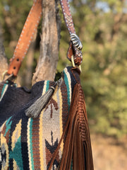 Saddleblanket handmade tassel tote bag