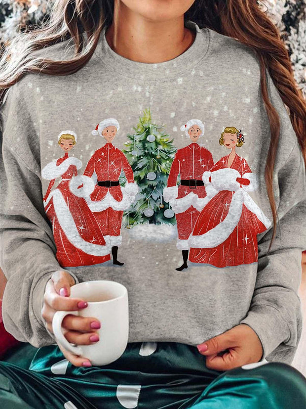 Women's Merry Christmas Print Casual Long Sleeve Top