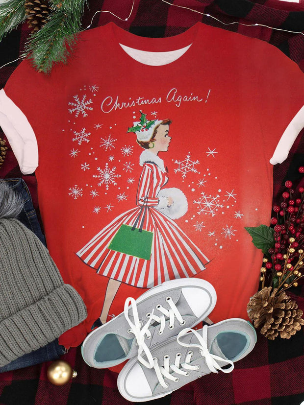 Christmas Again Retro Casual T-shirt