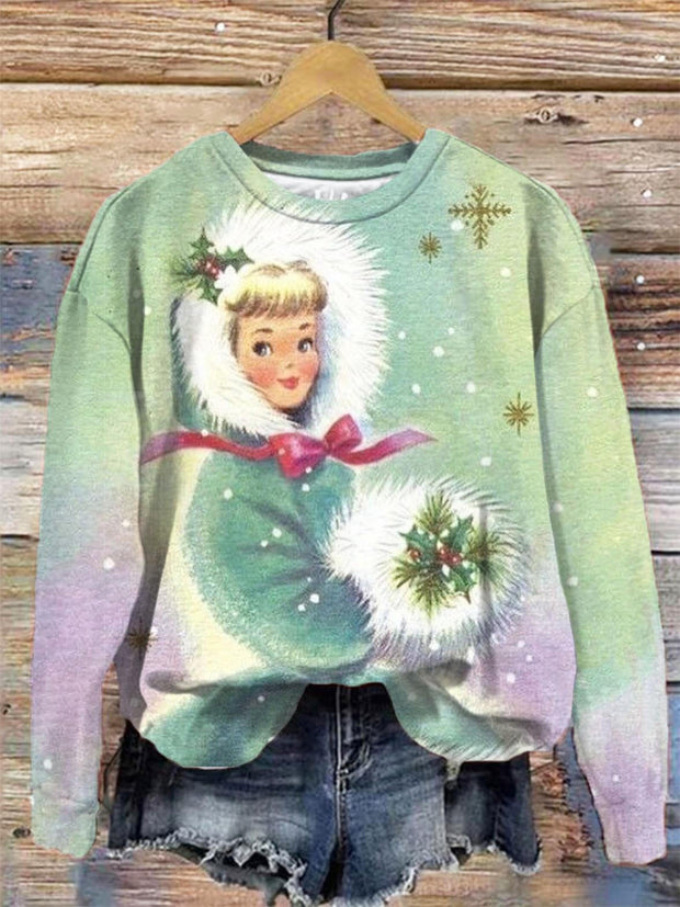 Christmas Winter Girls Printed Long Sleeve Tops