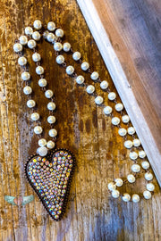 Angel Of Music Necklace - Pearl & Rhinestones