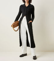 Chic Twist Jacquard Knitted Lapel Cardigan