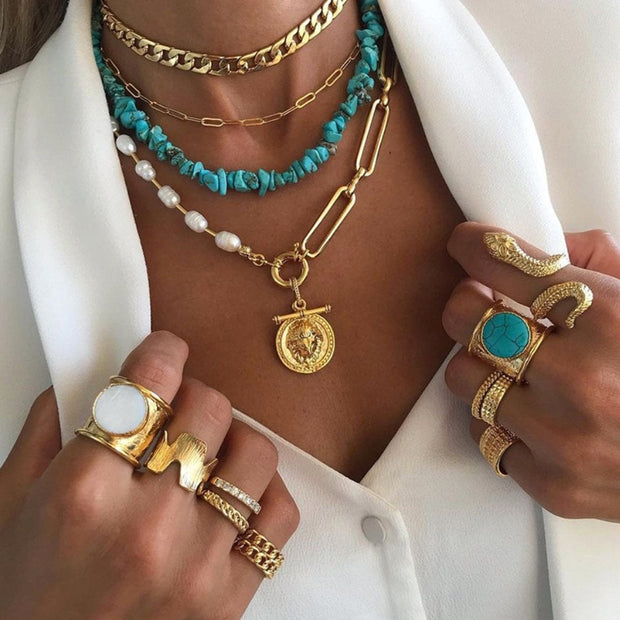 Pearl Chain Stitched Sweater Chain Strap Necklace – INNSLANE