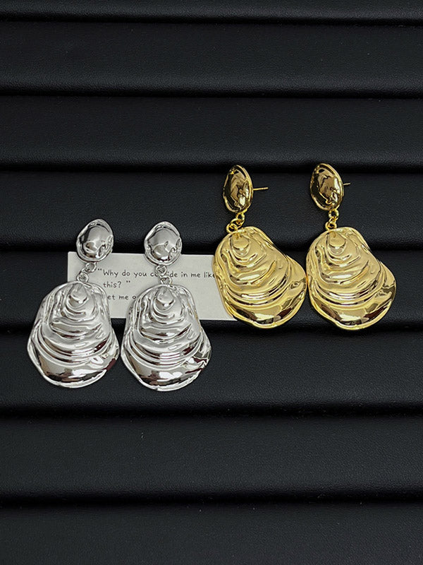 Geometric Pleated Solid Color Drop Earrings Earrings Accessories