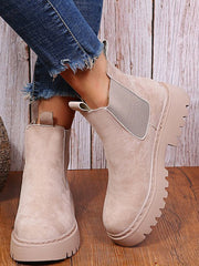 Plain Simple Faux Suede Chelsea Booties