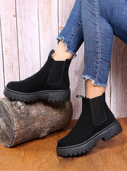 Plain Simple Faux Suede Chelsea Booties