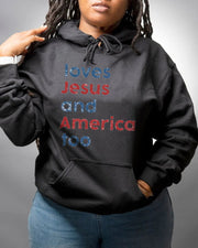 Loves Jesus And America Too Long Sleeve Hoodie