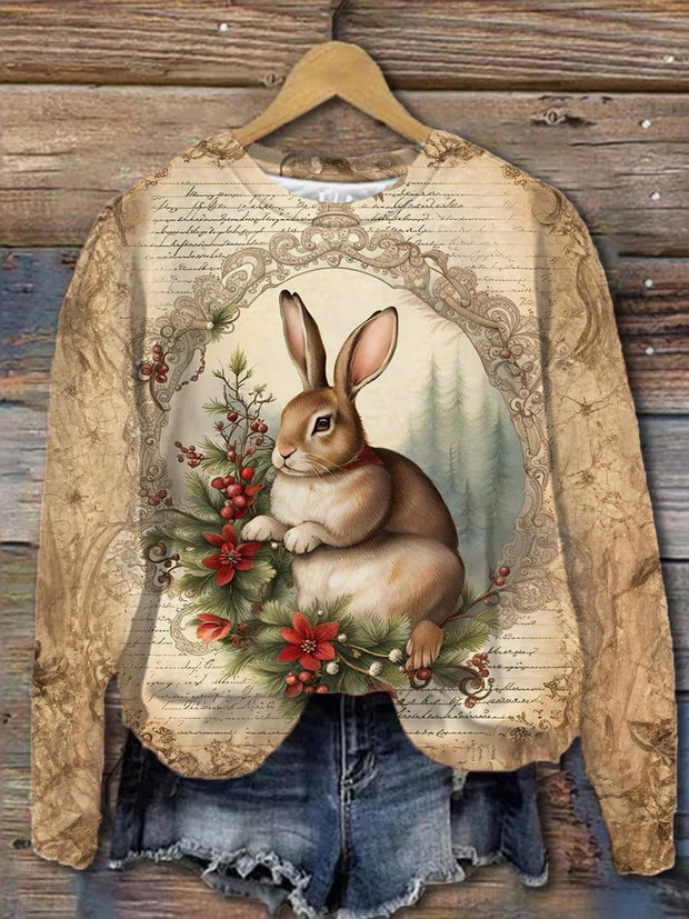 Holy Leaves Bunny Long Sleeve Top