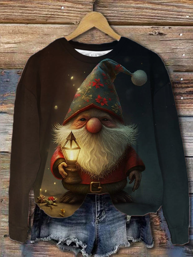 Christmas Lamp Gnome Long Sleeve Top